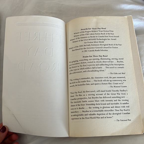 Novel /Book: Three Day Road - Picture 3 of 3